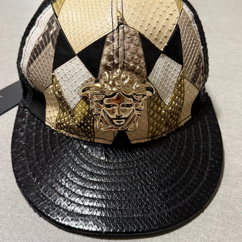 VERSACE GENIUNE PYTHON BASEBALL HAT CAP 6 5/8 SIZE XS MENS/ MED YOUTH
